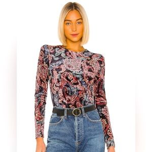 House of Harlow X Revolve Olivia Bodysuit in Noir Paisley Small